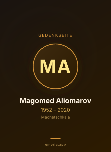 Gedenkportrait von Magomed Aliomarov