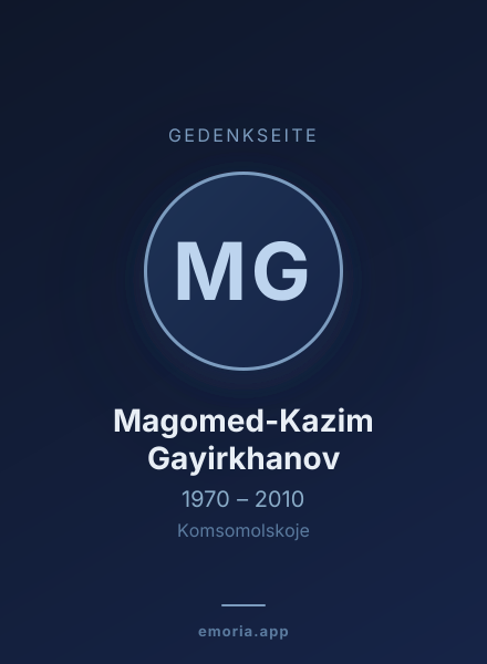 Gedenkportrait von Magomed-Kazim Gayirkhanov