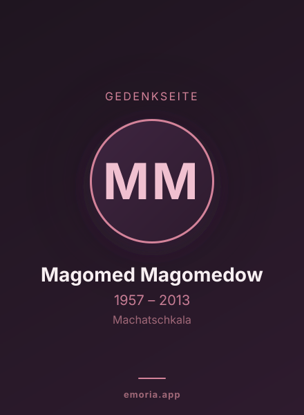 Gedenkportrait von Magomed Magomedow