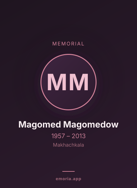 Memorial portrait of Magomed Magomedow