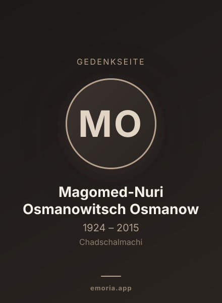 Gedenkportrait von Magomed-Nuri Osmanowitsch Osmanow