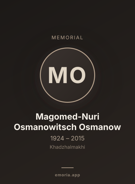 Memorial portrait of Magomed-Nuri Osmanowitsch Osmanow