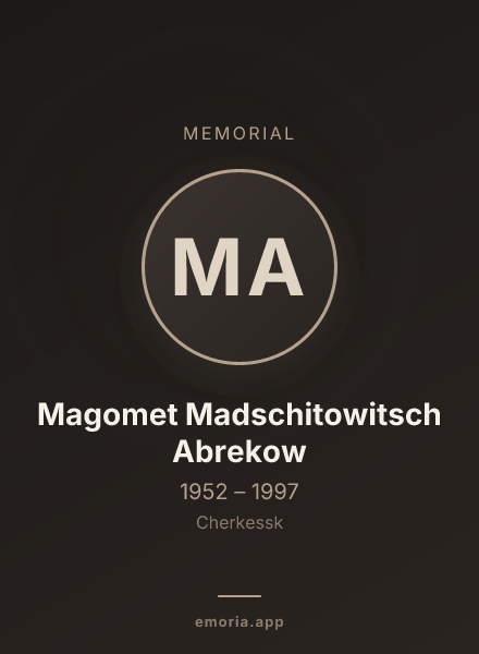 Memorial portrait of Magomet Madschitowitsch Abrekow