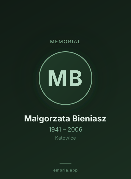 Memorial portrait of Małgorzata Bieniasz