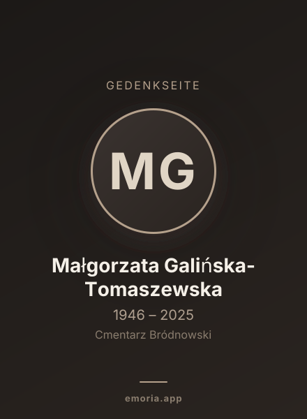 Gedenkportrait von Małgorzata Galińska-Tomaszewska