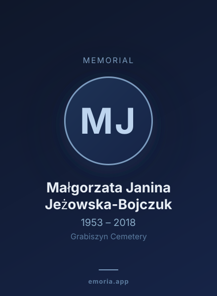 Memorial portrait of Małgorzata Janina Jeżowska-Bojczuk