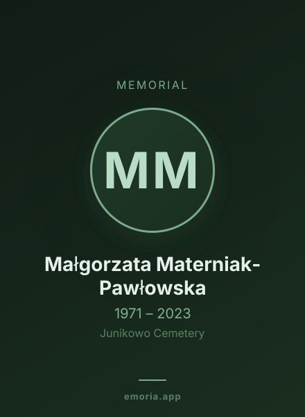 Memorial portrait of Małgorzata Materniak-Pawłowska