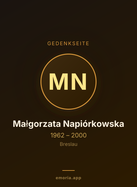 Gedenkportrait von Małgorzata Napiórkowska