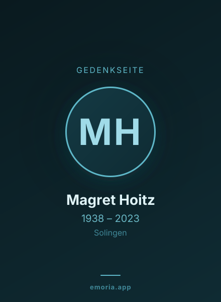 Gedenkportrait von Magret Hoitz