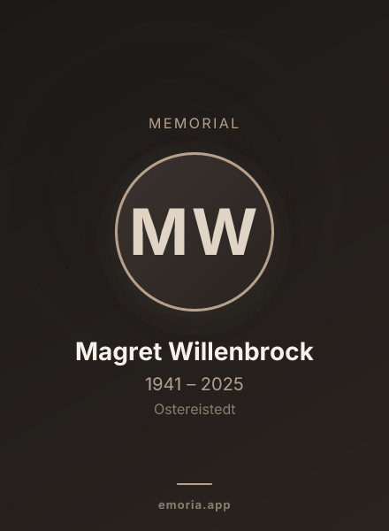 Memorial portrait of Magret Willenbrock