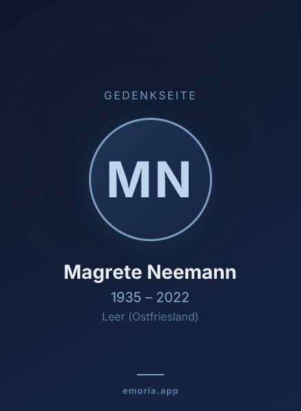 Gedenkportrait von Magrete Neemann