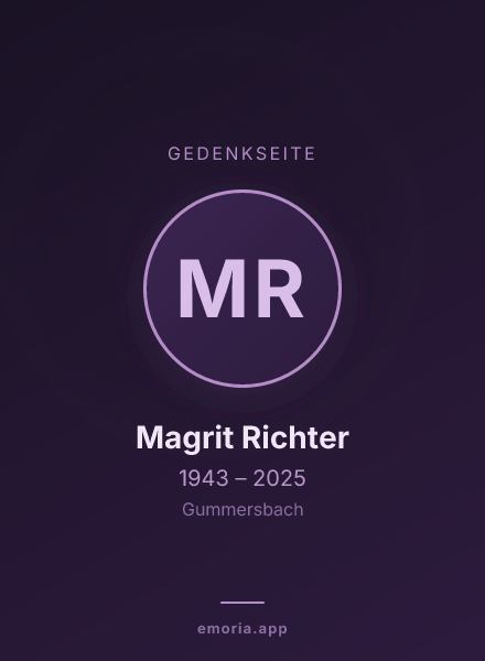 Gedenkportrait von Magrit Richter