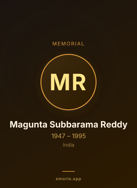 Memorial portrait of Magunta Subbarama Reddy