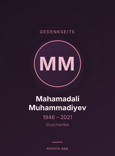 Gedenkportrait von Mahamadali Muhammadiyev