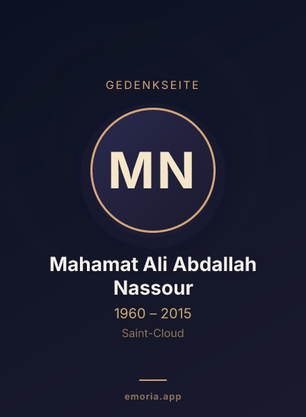 Gedenkportrait von Mahamat Ali Abdallah Nassour