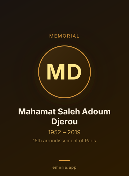 Memorial portrait of Mahamat Saleh Adoum Djerou