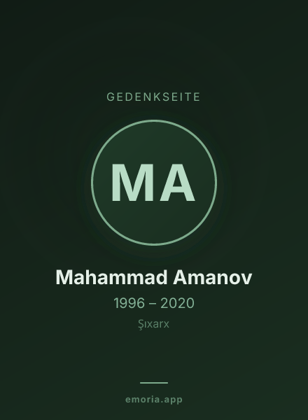 Gedenkportrait von Mahammad Amanov