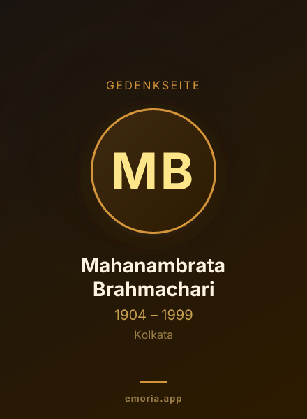 Gedenkportrait von Mahanambrata Brahmachari