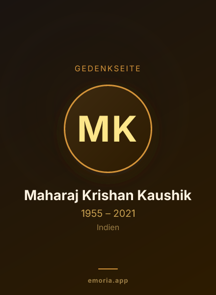 Gedenkportrait von Maharaj Krishan Kaushik