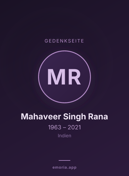 Gedenkportrait von Mahaveer Singh Rana