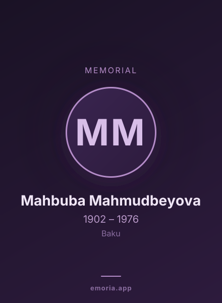 Memorial portrait of Mahbuba Mahmudbeyova