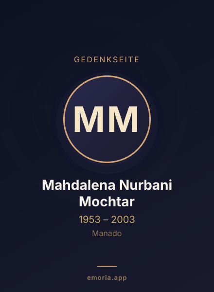 Gedenkportrait von Mahdalena Nurbani Mochtar