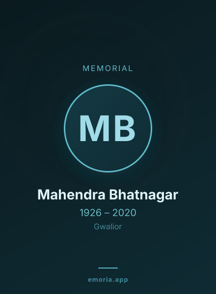 Memorial portrait of Mahendra Bhatnagar