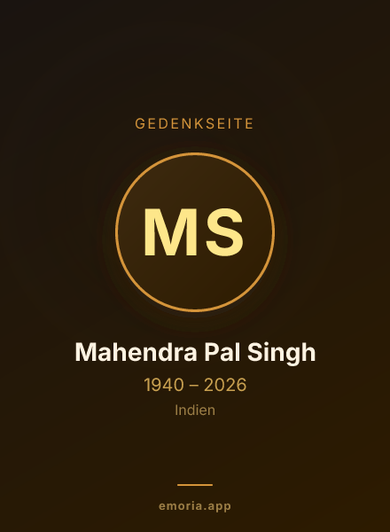 Gedenkportrait von Mahendra Pal Singh
