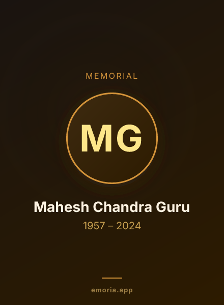 Memorial portrait of Mahesh Chandra Guru