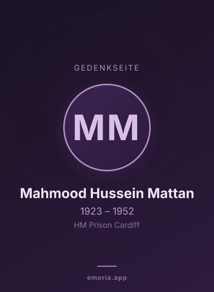 Gedenkportrait von Mahmood Hussein Mattan