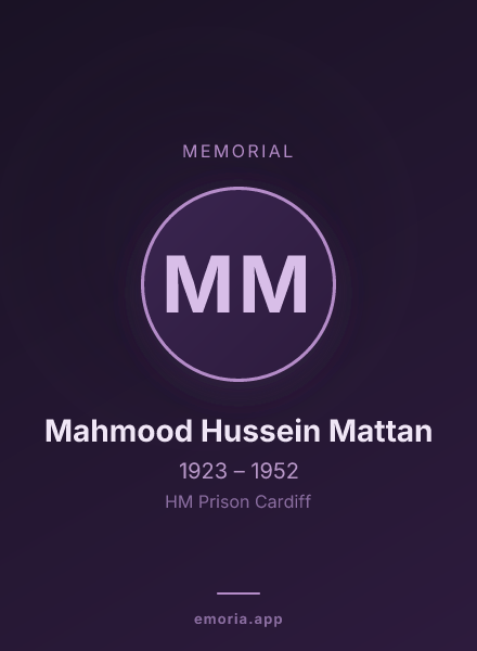 Memorial portrait of Mahmood Hussein Mattan