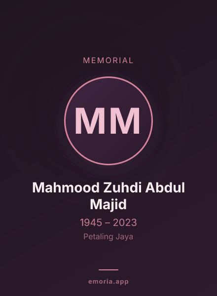 Memorial portrait of Mahmood Zuhdi Abdul Majid