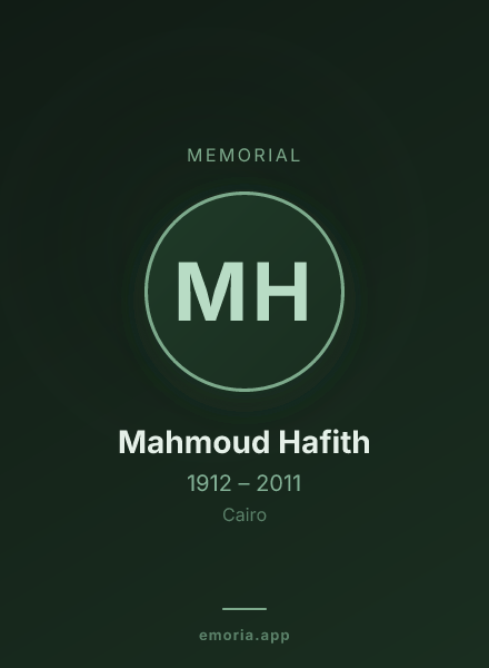 Memorial portrait of Mahmoud Hafith