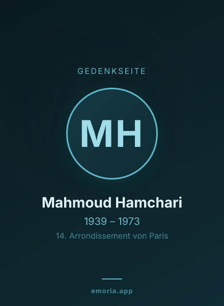 Gedenkportrait von Mahmoud Hamchari