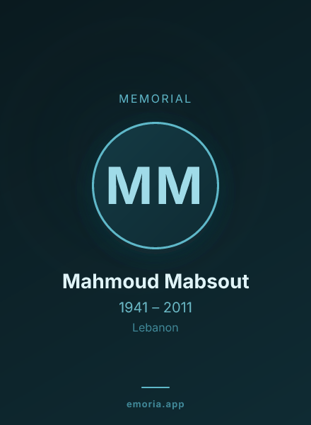Memorial portrait of Mahmoud Mabsout