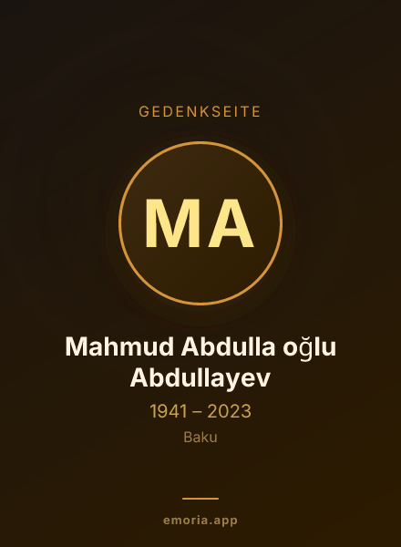 Gedenkportrait von Mahmud Abdulla oğlu Abdullayev