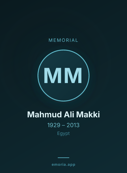 Memorial portrait of Mahmud Ali Makki