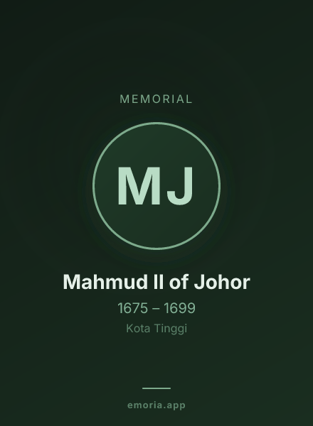 Memorial portrait of Mahmud II of Johor