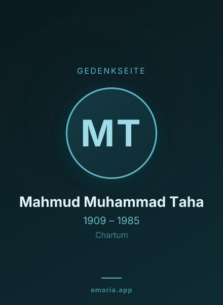 Gedenkportrait von Mahmud Muhammad Taha