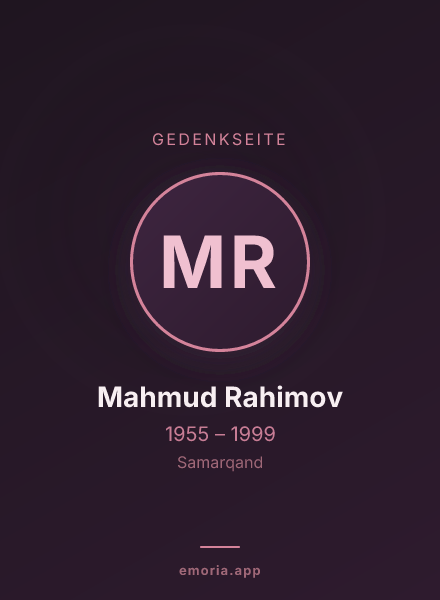 Gedenkportrait von Mahmud Rahimov
