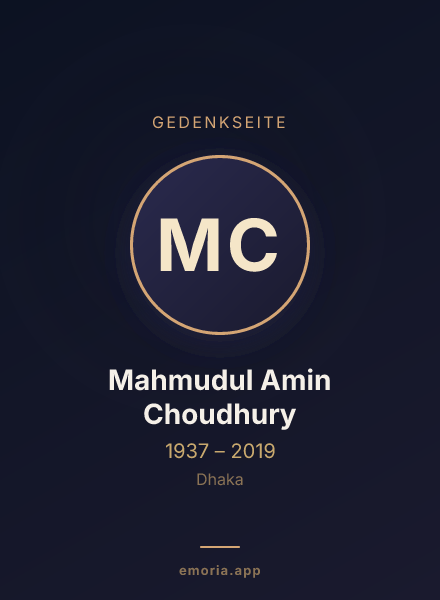 Gedenkportrait von Mahmudul Amin Choudhury