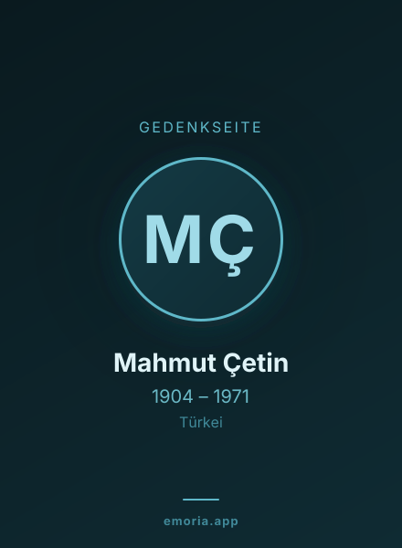 Gedenkportrait von Mahmut Çetin