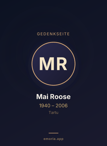 Gedenkportrait von Mai Roose