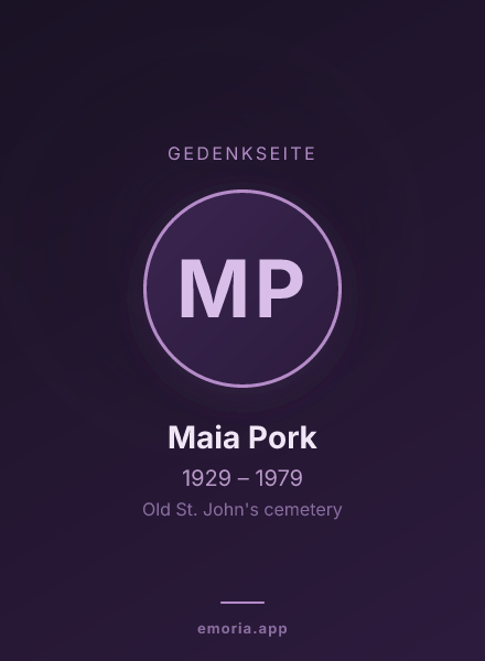 Gedenkportrait von Maia Pork