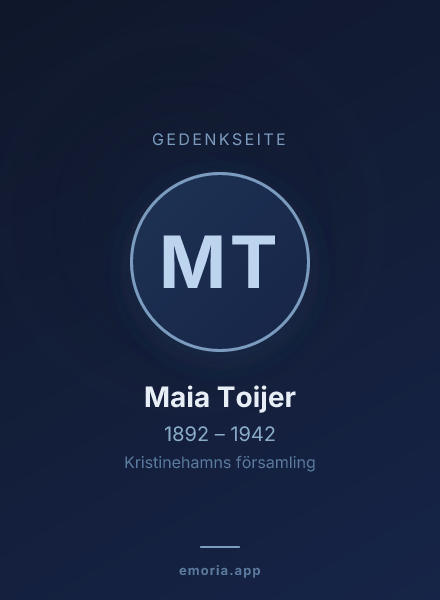 Gedenkportrait von Maia Toijer