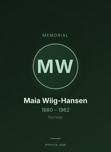 Memorial portrait of Maia Wiig-Hansen