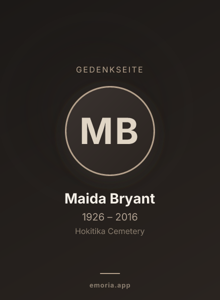 Gedenkportrait von Maida Bryant