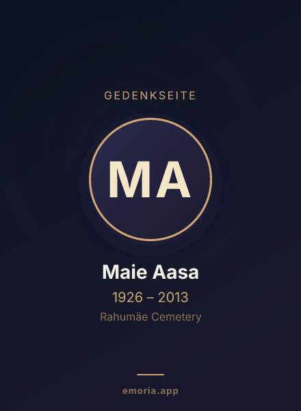 Gedenkportrait von Maie Aasa
