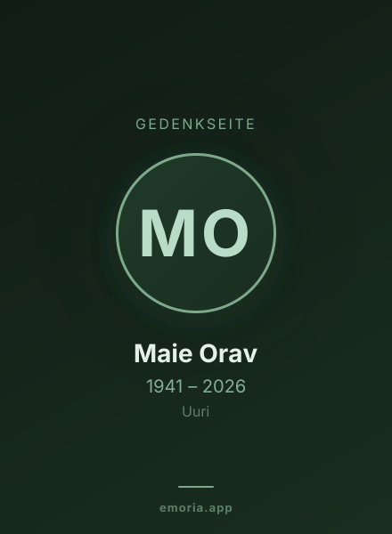 Gedenkportrait von Maie Orav