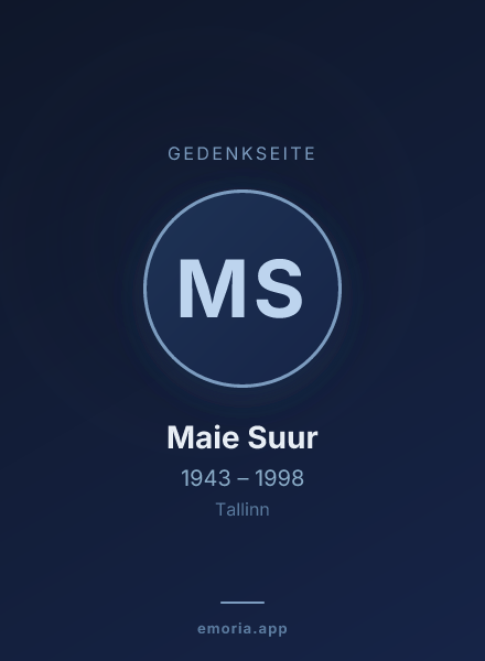 Gedenkportrait von Maie Suur